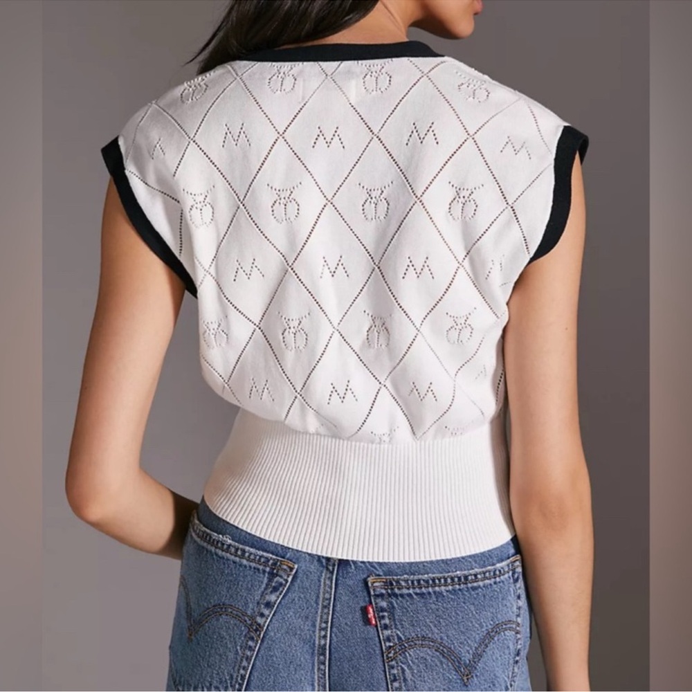 NWT Anthropologie Violette Icon Logo Knit Sweater Vest Top - Picture 3 of 13